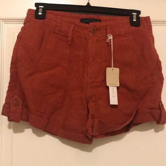 NWT Sanctuary Cuffed Linen Shorts - Picture 2 of 10